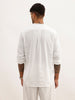 Textured Slim Fit Mandrin Collar Shirt | White