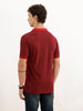 Slim Fit Panel Printed Polo T-Shirt | Rust