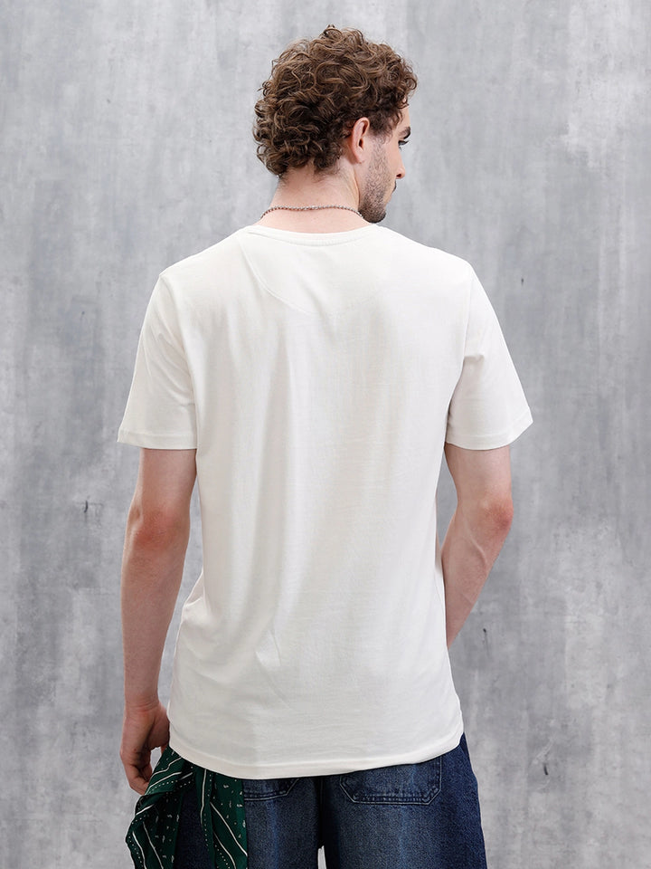 Bandana Logo Printed Slim Fit T-Shirt | White