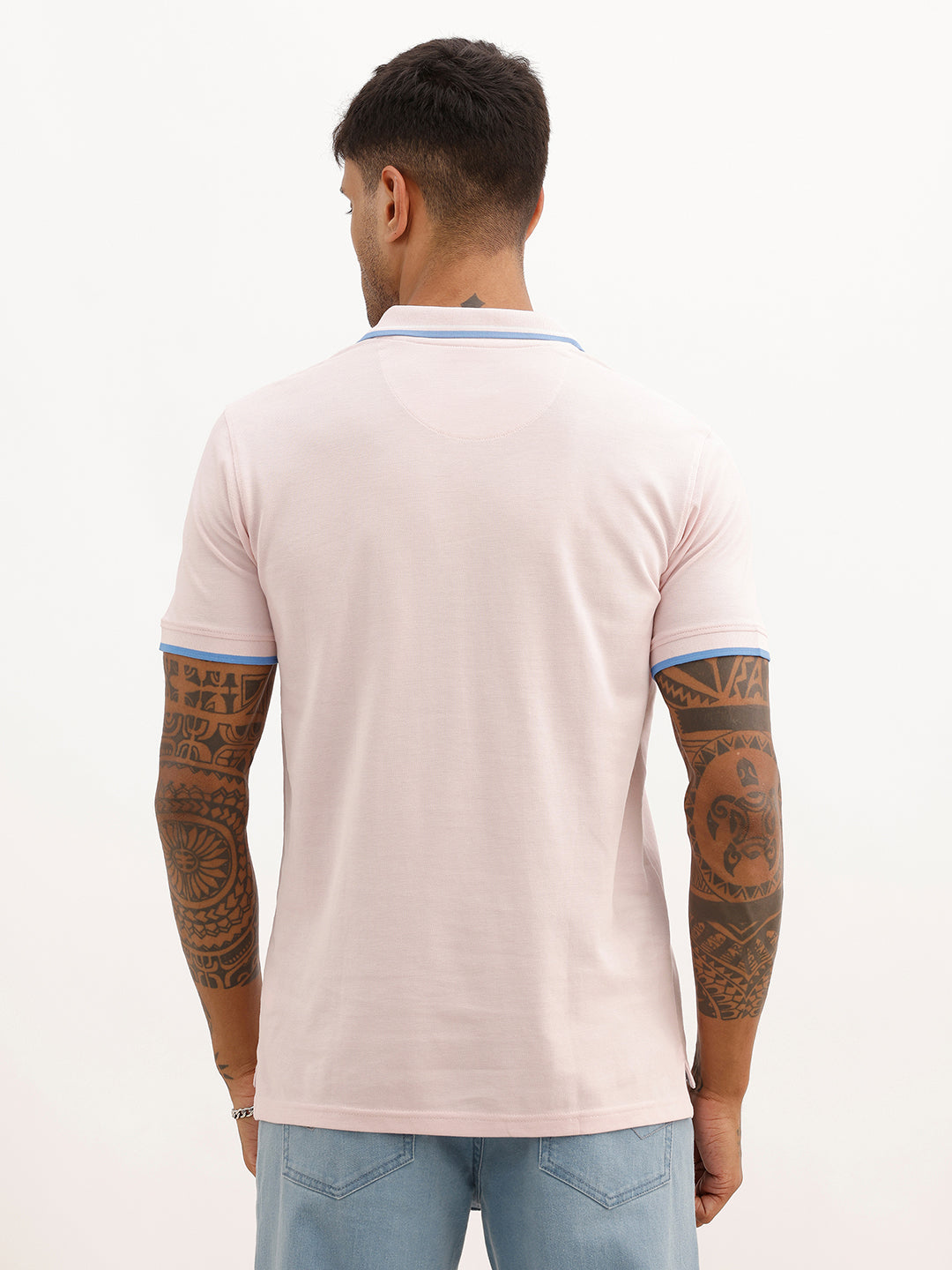 Classic Tipping Collar Polo T-Shirt | Pink | WWTS351F