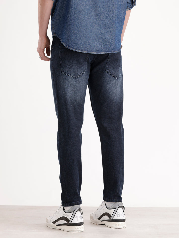 Skinny Crop Faded Denim Jeans | Blue