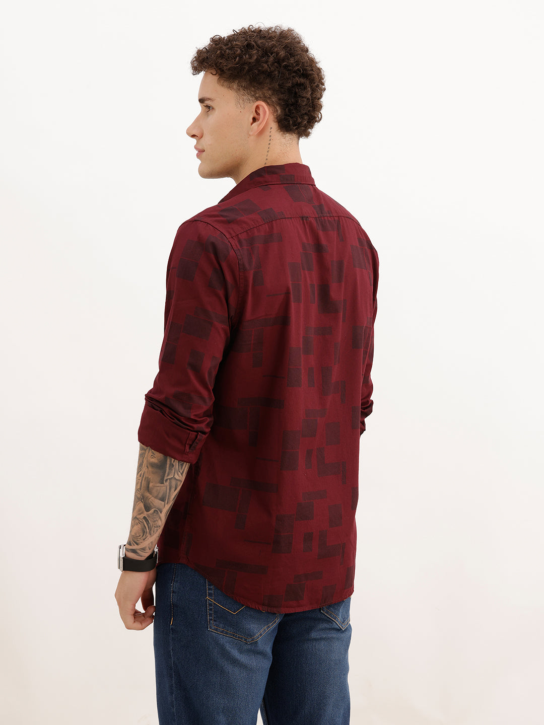 Classic Regular Fit AOP Shirt | Brown | WPSH0602M