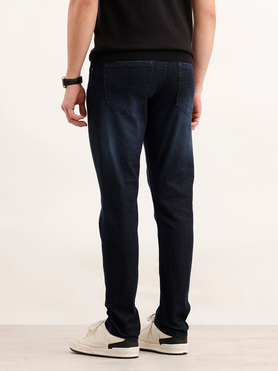 Solid Slim Fit Denim Jeans  | Dark Blue