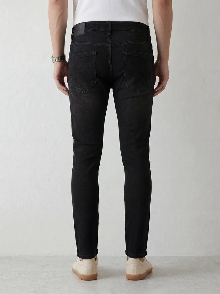 Solid Skinny Crop Denim Jeans | Black