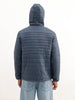 Solid Regular Fit Puffer Hooded Jacket | Blue