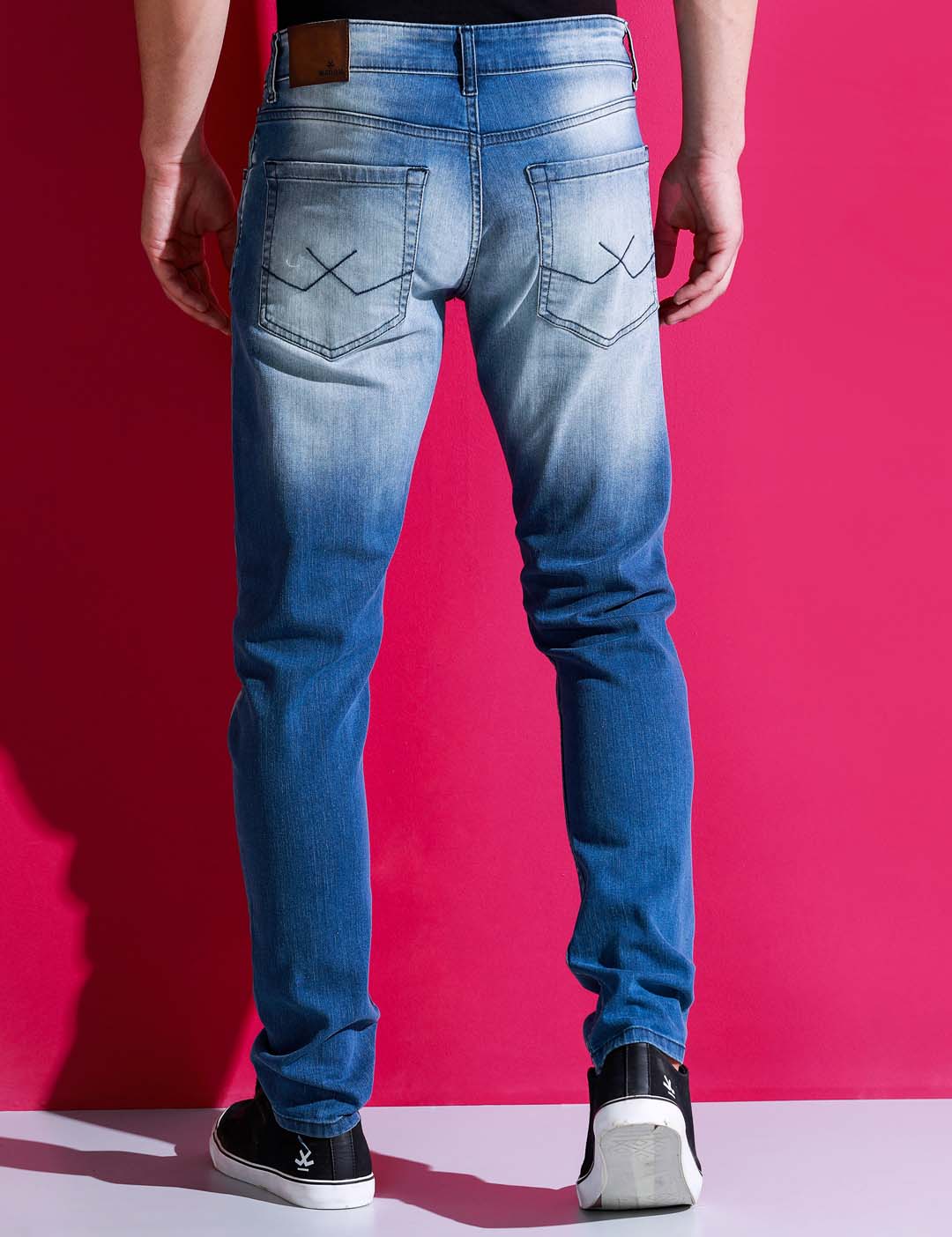 Blue High Low Effect Jeans