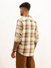 Slim Fit Checkered Full Sleeve Shirt | Yellow