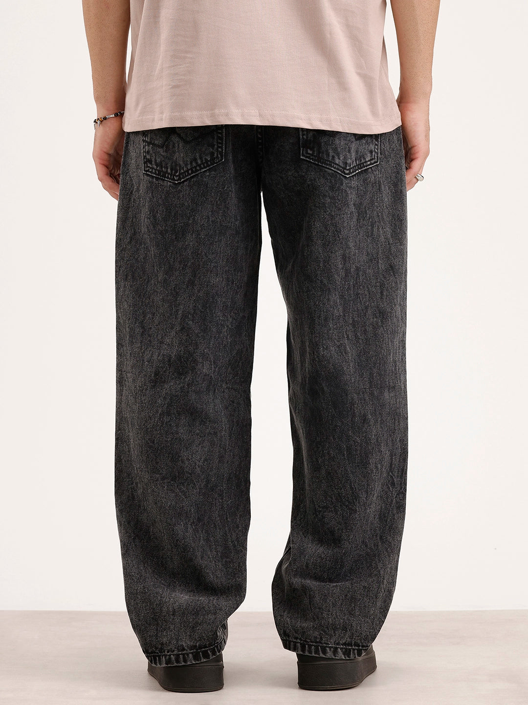Loose Fit Washed Denim Jeans | Grey