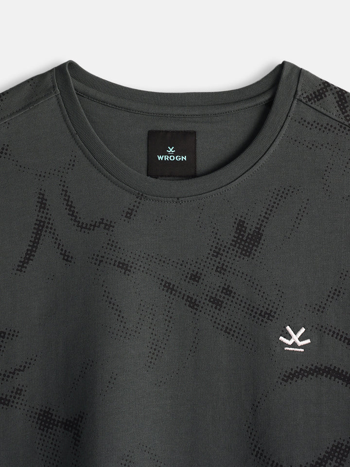 Oversized Floral AOP T-Shirt | Charcoal