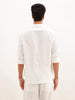 Linen Blend Solid Slim Fit Shirt | White