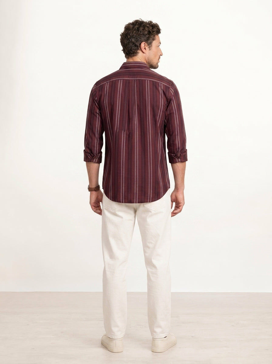 Regular Slim Fit Shirt | Maroon