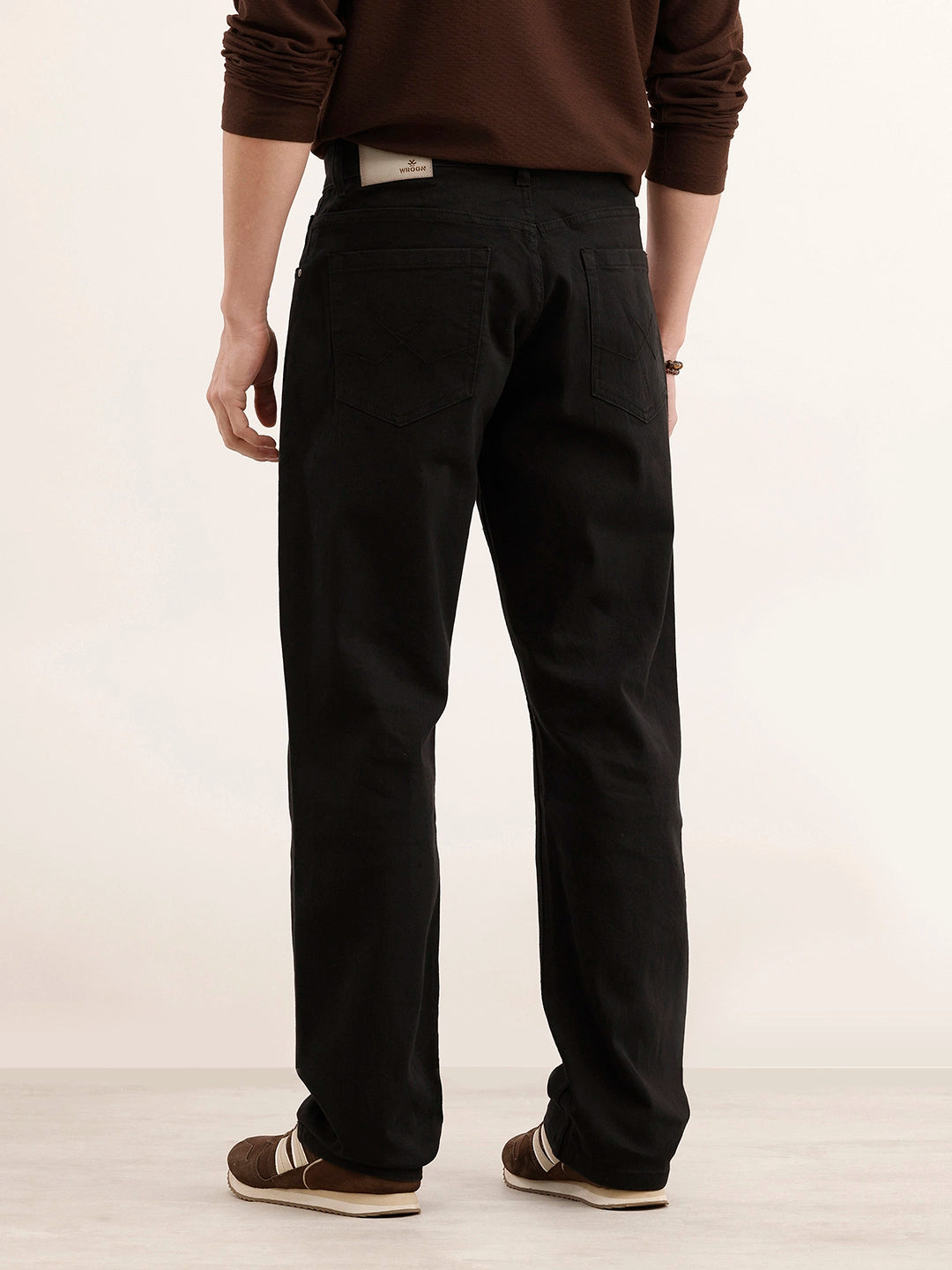Relaxed Fit Solid Denim Jeans | Black