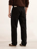 Relaxed Fit Solid Denim Jeans | Black