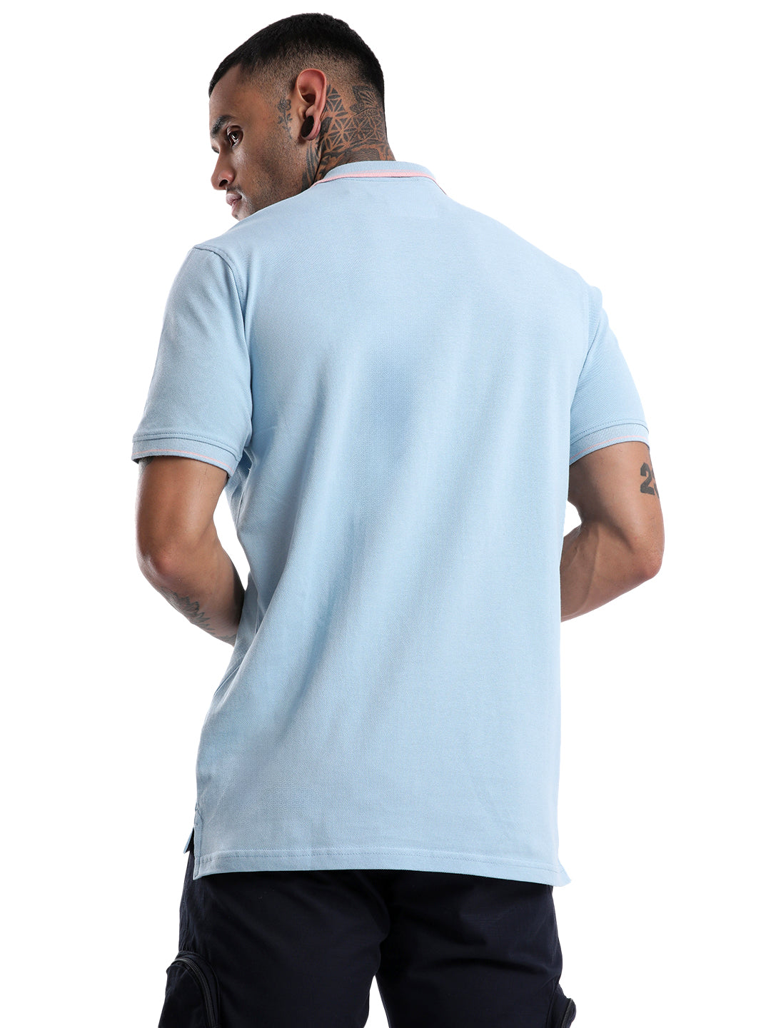 Light Blue Tipping Polo T-Shirt