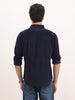 Slim Fit Solid Corduroy Shirt | Navy Blue