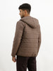 Solid Regular Fit Puffer Jacket | Brown