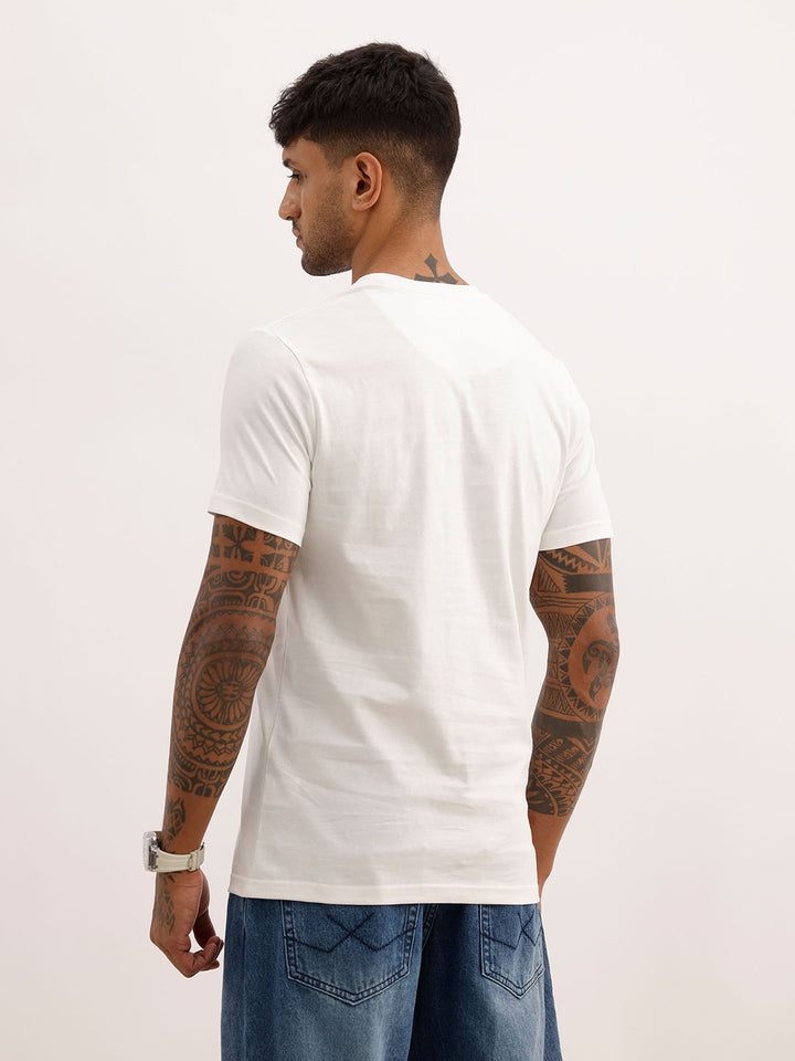 Slim Fit Embroidered Detail T-Shirt | Off White