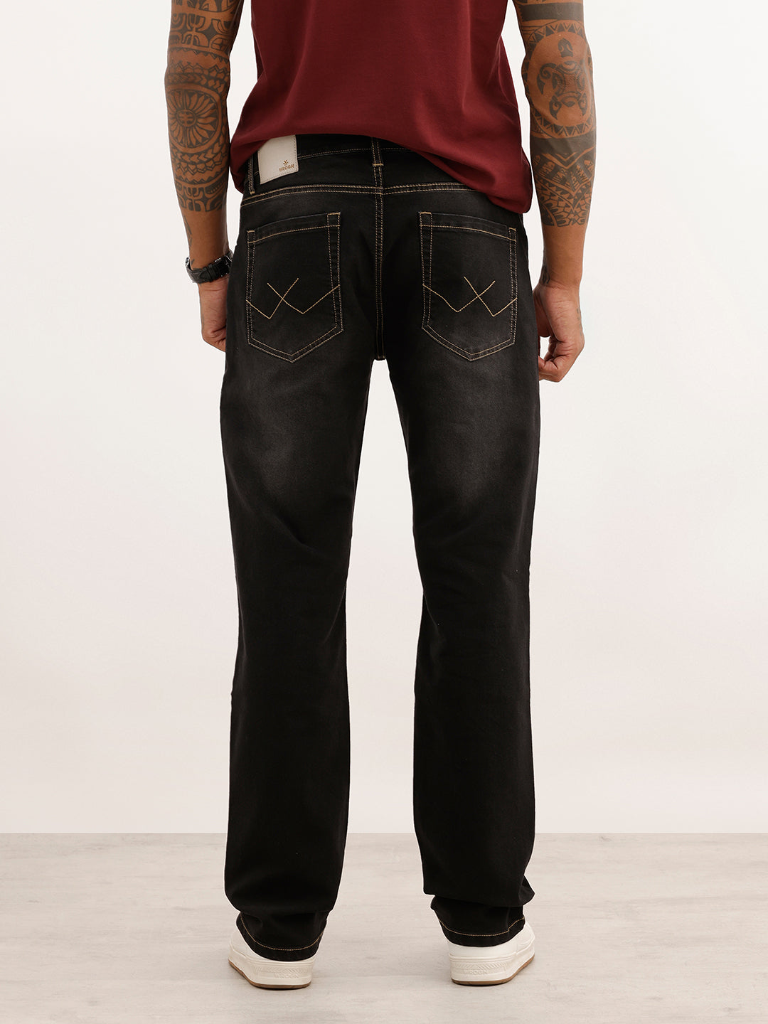 Faded Straight Fit Denim Jeans | Grey | WWJN3262F