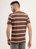 Slim Fit Striped T-Shirt | Brown