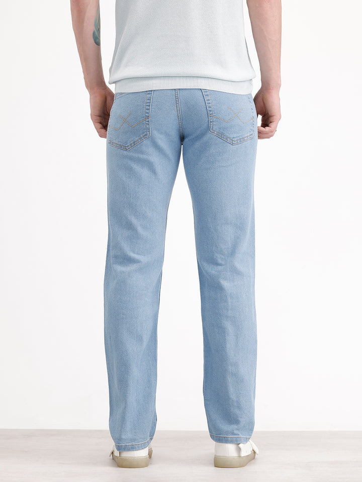Classic Straight Fit Denim Jeans | Light Blue