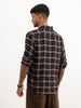 Slim Fit Checkered Full Sleeve Shirt | Black