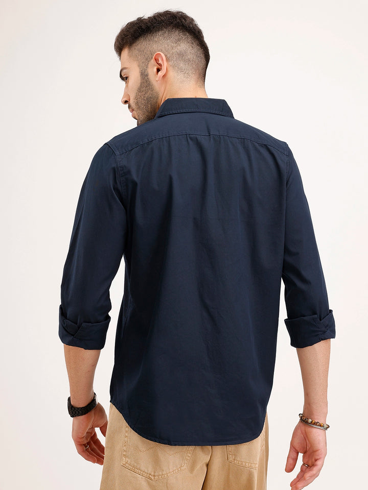 Solid Regular Fit Shirt | Navy Blue