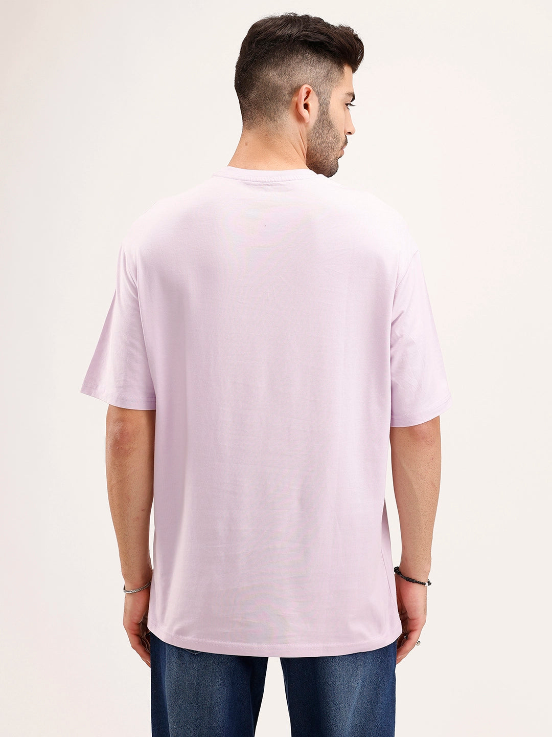 Oversized Fit Patch Detailed T-Shirt | Purple