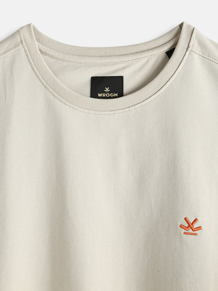 Casual Oversized T-Shirt | Beige