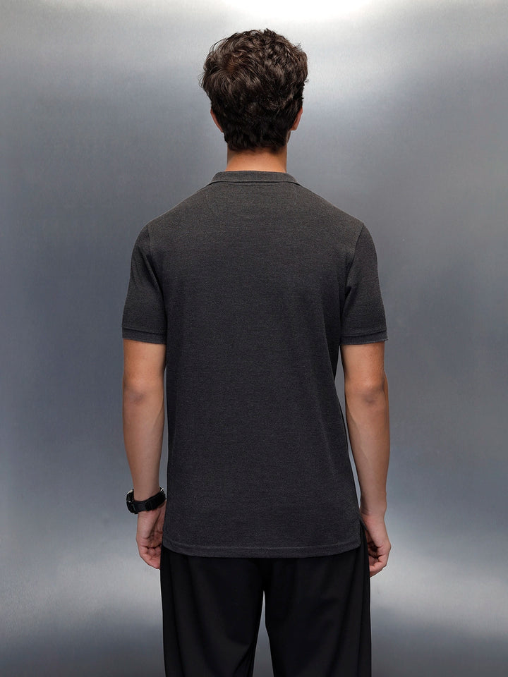 Wrogn Smart Casual Slim Fit Polo for Men | Dark Grey