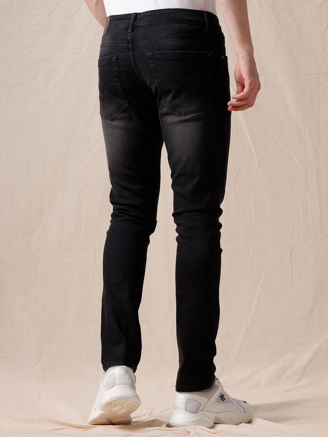 Solid Slim Fit Charcoal Jeans