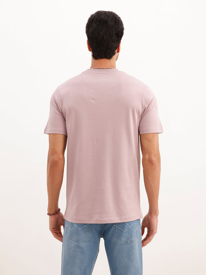 Solid Placement HD Printed T-Shirt | Pink