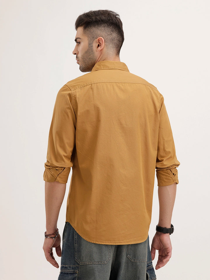 Regular Fit Placement Printed Shirt | Khaki