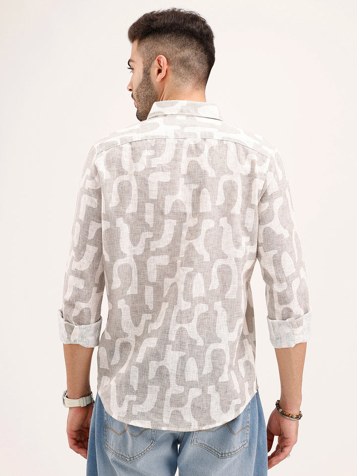 Regular Fit AOP Shirt | Grey