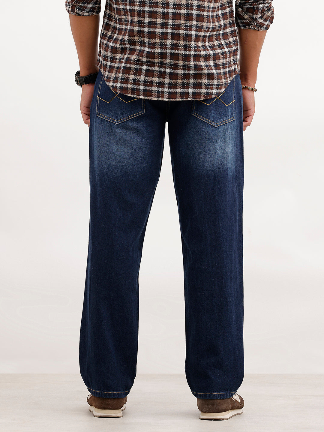 Loose Fit Faded Denim Jeans | Blue