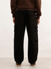 Solid Loose Fit Cargo Trouser | Black