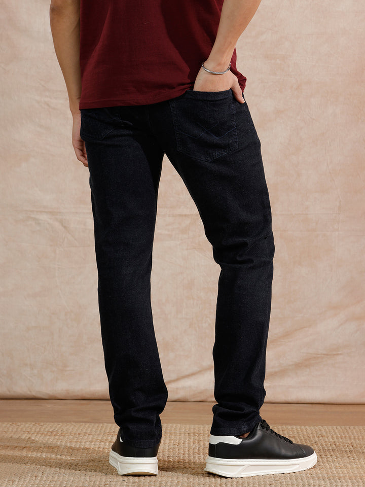 Solid Look Slim Fit Jeans | Dark Blue