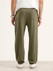 Oversized Fit Placement Printed Jogger | Olive