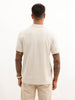 Slim Fit Gradient Printed Polo T-Shirt | Beige