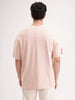 Oversized Popcorn Textured Cut & Sew T-Shirt | Pink