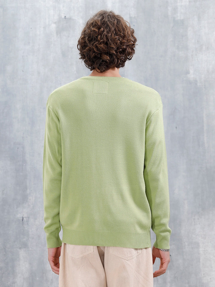 Pastel Comfort Fit Cardigan Sweater | Light Green
