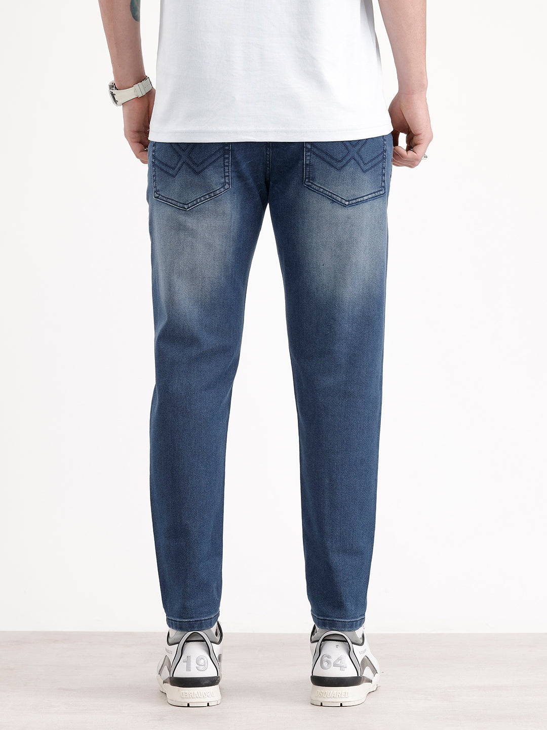 Skinny Cropped Washed Denim Jeans | Blue