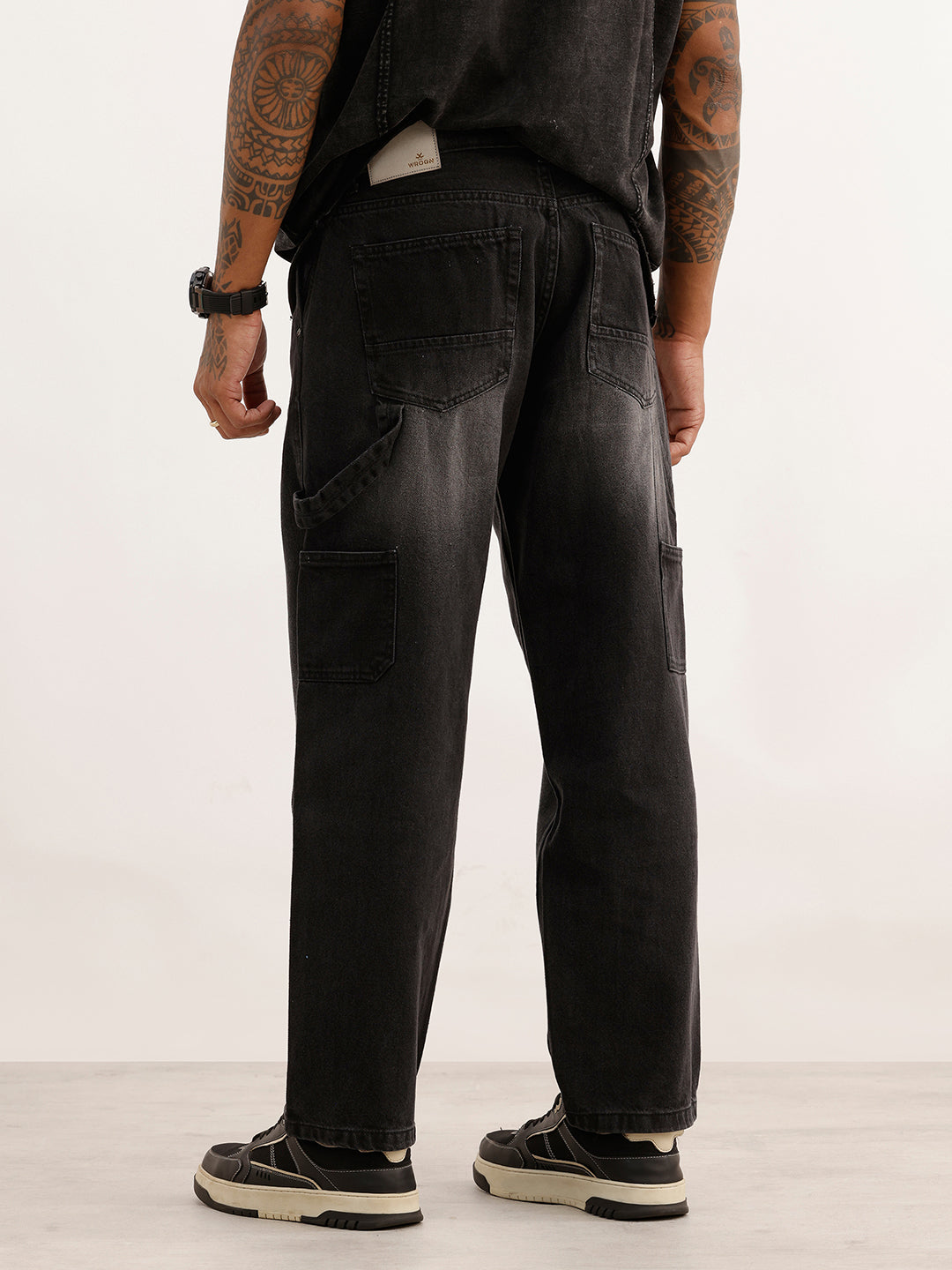 Loose Fit Carpenter Denim Jeans | Dark Grey