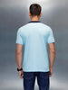 Men's Casual Regualr Fit Striped Patten Polo T-Shirt | Light Blue