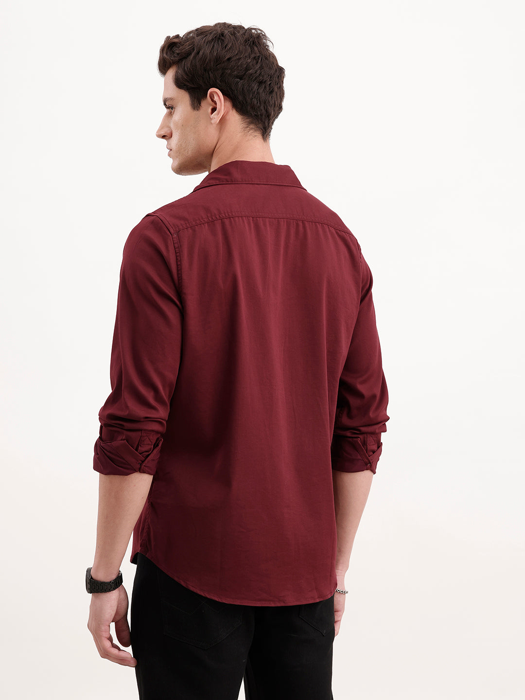 Solid Regular Fit Shirt | Maroon