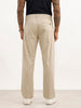 Solid Anti Fit Double Pleated Trouser | Beige