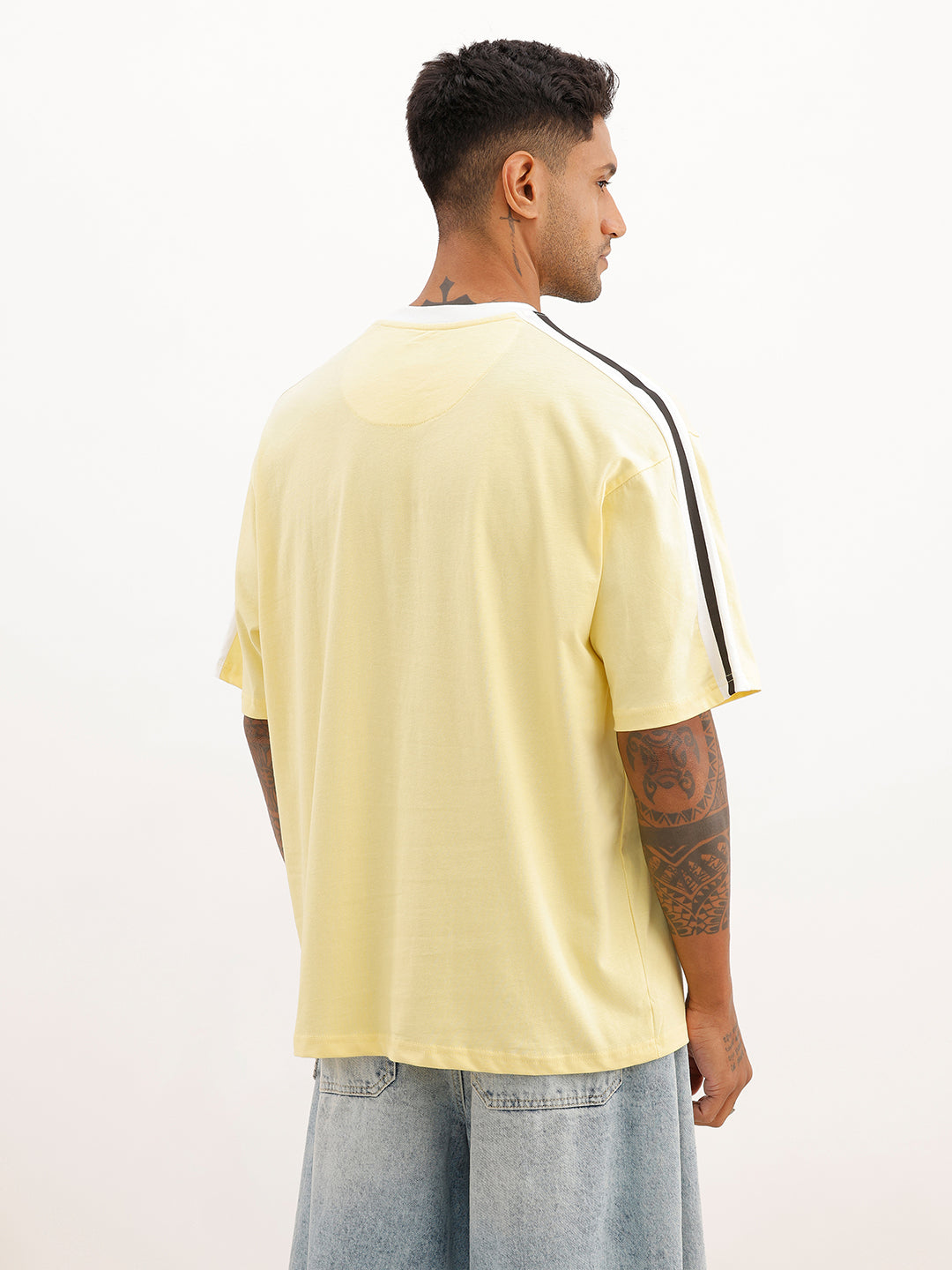 Oversized Placement Printed T-Shirt | Yellow