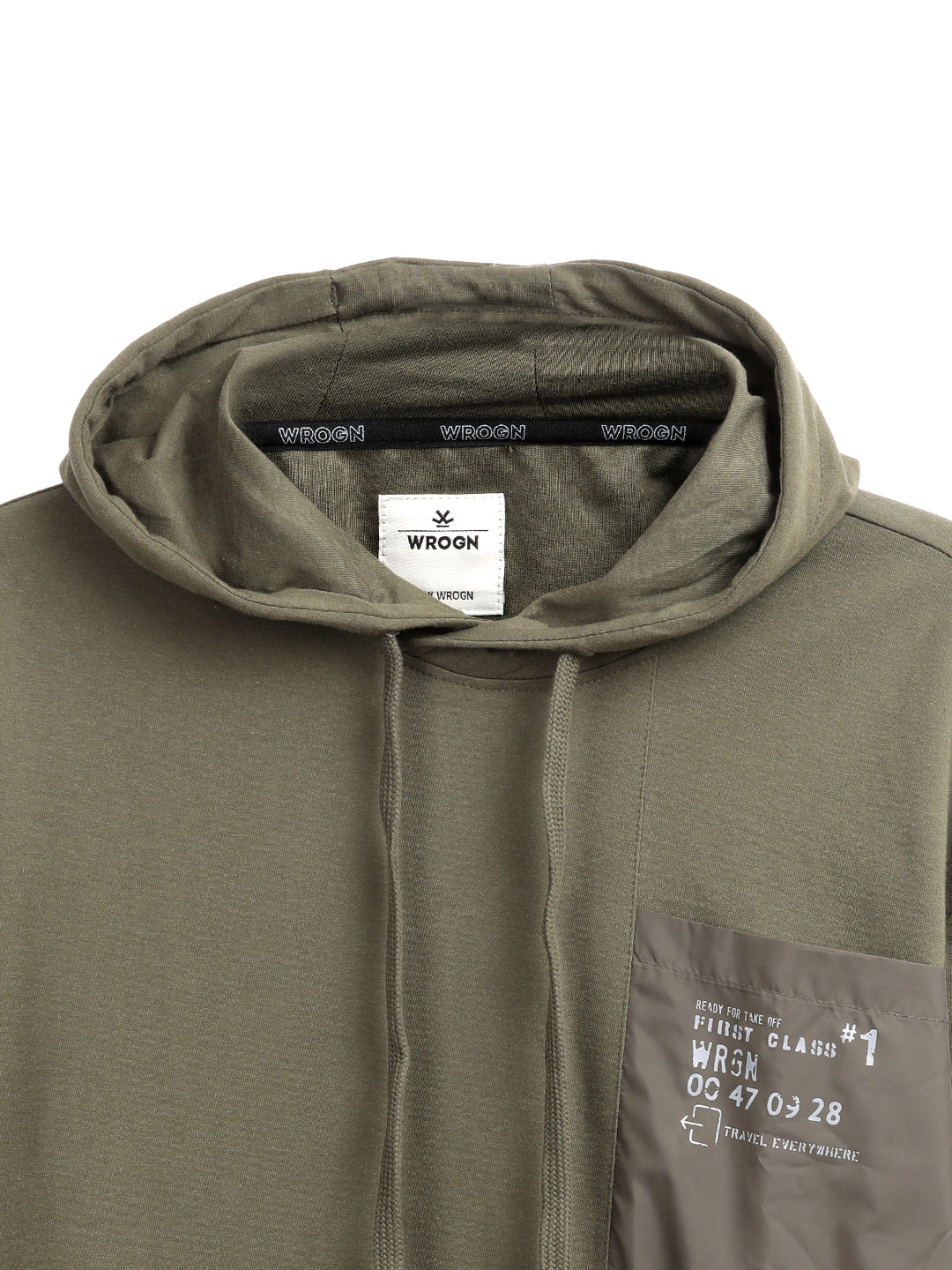 Olive Print Hooded Oversized T-Shirt