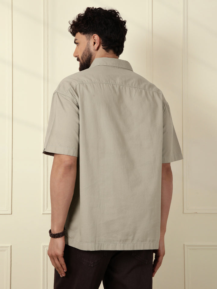 Popover Oversized Fit Shirt | Brown