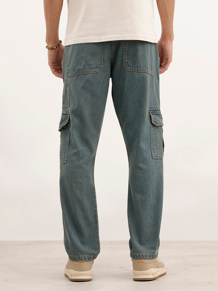 Relaxed Fit Cargo Jeans | Blue