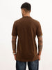 Washed Slim Fit Cut & Sew Polo T-Shirt | Brown
